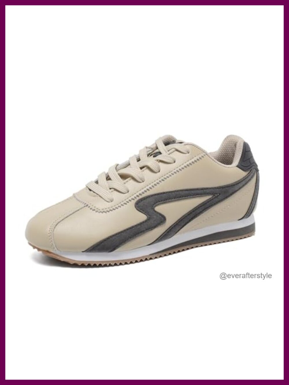 OFG Women's Sneakers Classic Retro Gum Sole Lace-Up Walking Tennis Skate Shoes